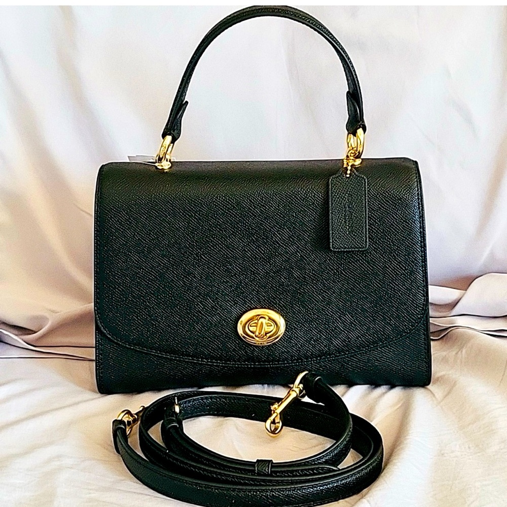 New Black Tilly top handle coach bag